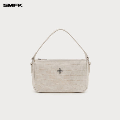 SMFK Compass Badge Holder Leather Bag White (Small)