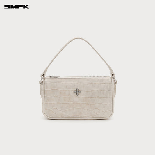 SMFK Compass Badge Holder Leather Bag White (Small)