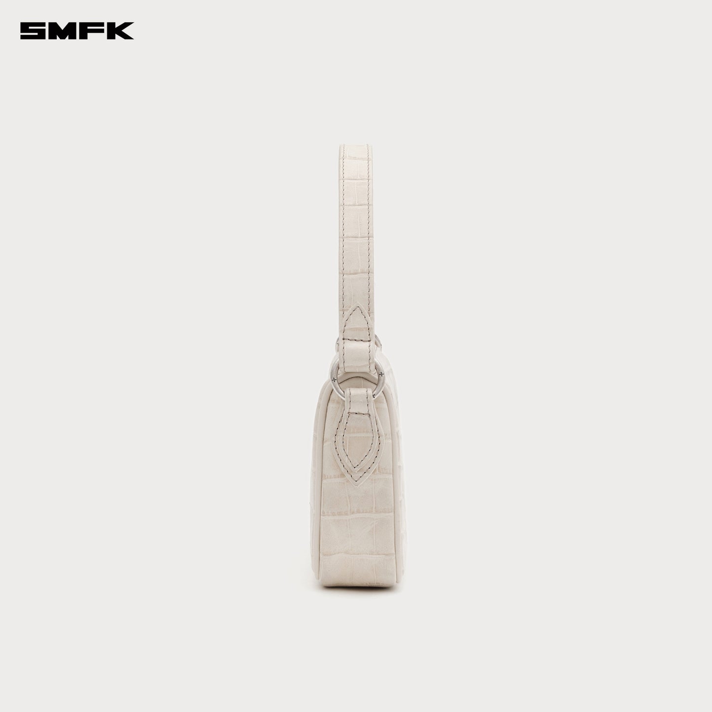 SMFK Compass Badge Holder Leather Bag White (Small)