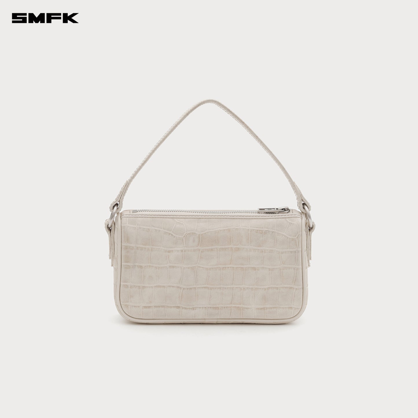 SMFK Compass Badge Holder Leather Bag White (Small)