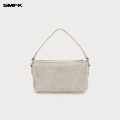 SMFK Compass Badge Holder Leather Bag White (Small)
