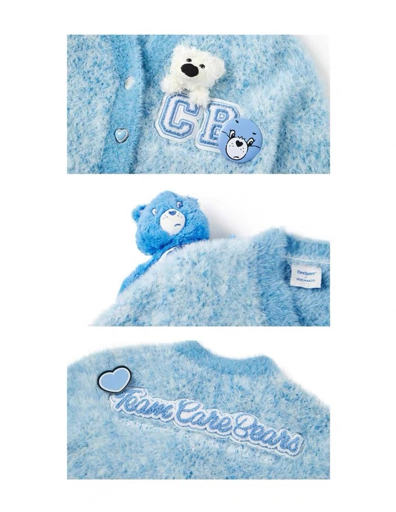 13DE MARZO x CARE BEARS Heart Button Mohair Cardigan Cerulean