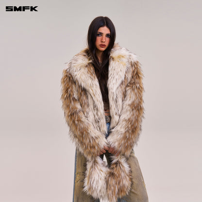 SMFK Compass Cobble Furry Bag Small Arctic Wolf White