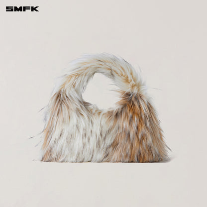 SMFK Compass Cobble Furry Bag Small Arctic Wolf White