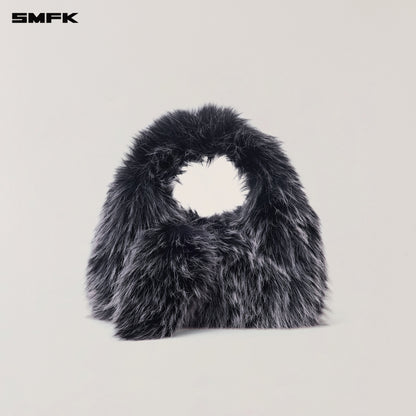 SMFK Compass Cobble Furry Bag Small Silver Fox