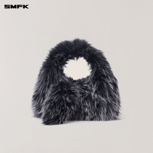 SMFK Compass Cobble Furry Bag Small Silver Fox
