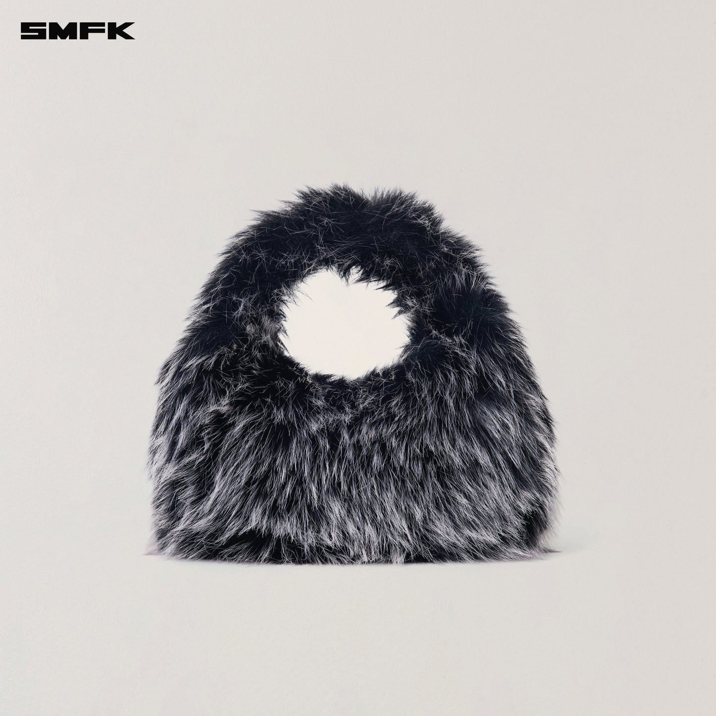 SMFK Compass Cobble Furry Bag Small Silver Fox