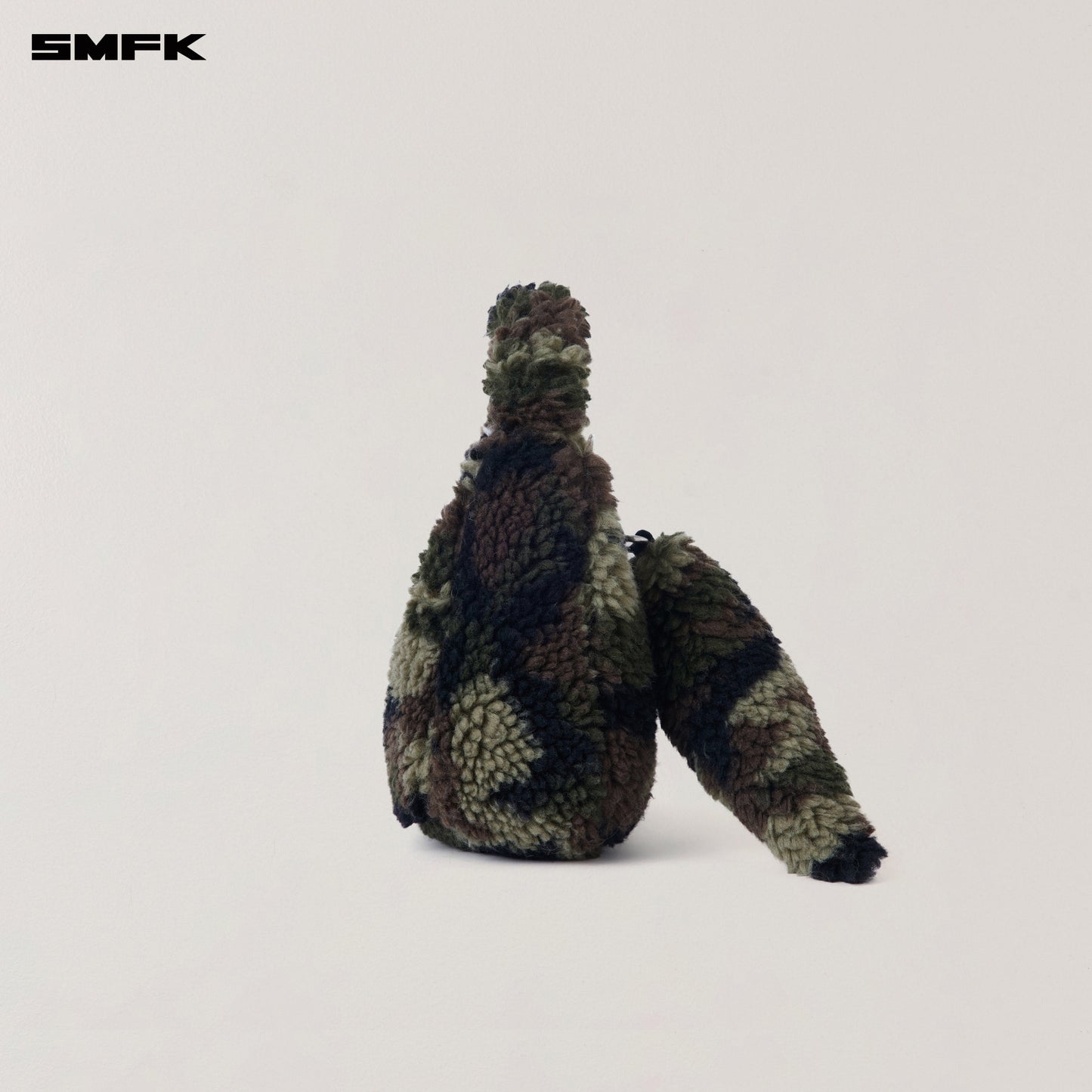 SMFK Compass Cobble Wool Jacquard Camo Furry Bag Small Army Green Camouflage