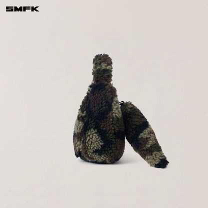 SMFK Compass Cobble Wool Jacquard Camo Furry Bag Small Army Green Camouflage
