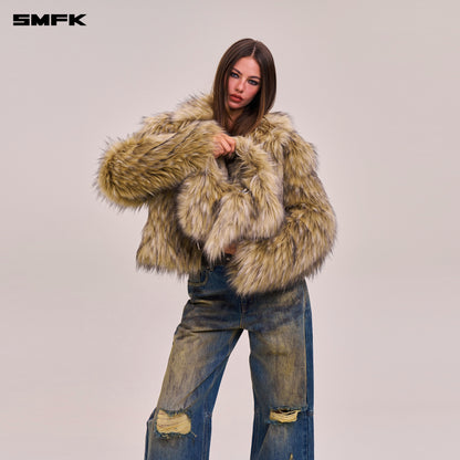SMFK Compass Cobble Furry Bag Small Wolf Brown