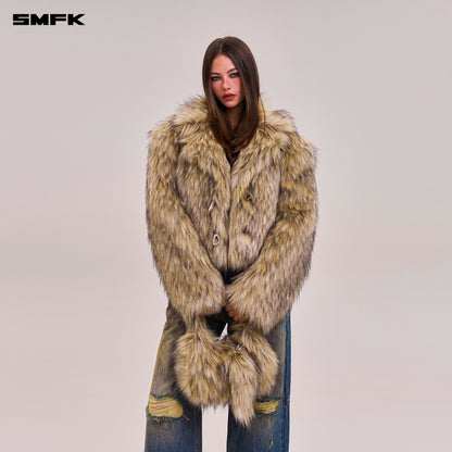 SMFK Compass Cobble Furry Bag Small Wolf Brown