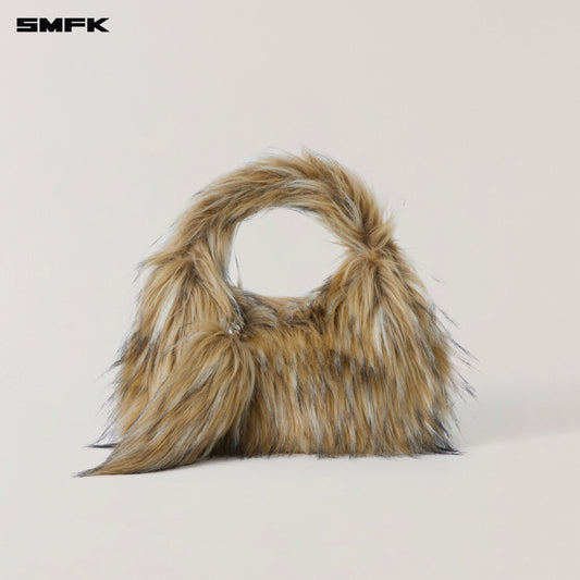 SMFK Compass Cobble Furry Bag Small Wolf Brown