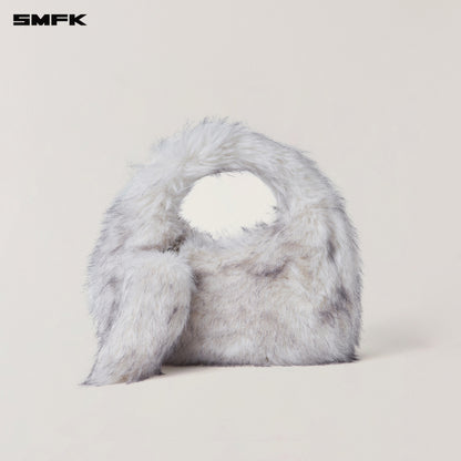 SMFK Compass Cobble Furry Bag Small Arctic Fox White