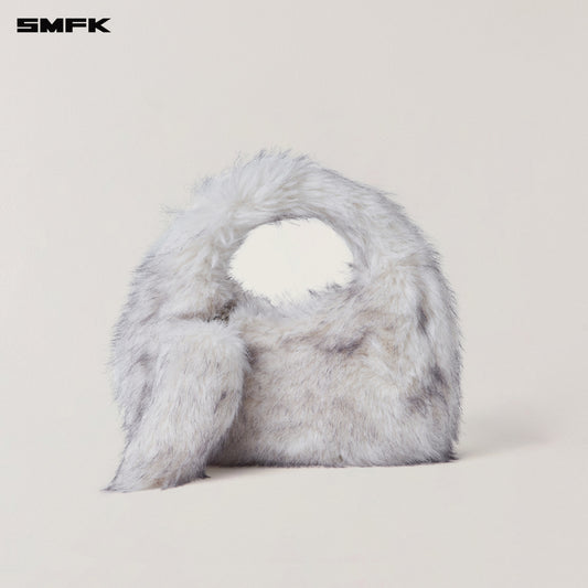 SMFK Compass Cobble Furry Bag Small Arctic Fox White