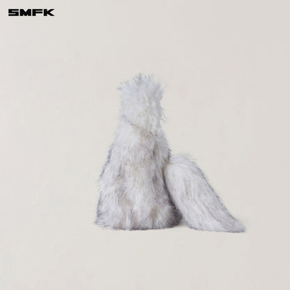SMFK Compass Cobble Furry Bag Small Arctic Fox White