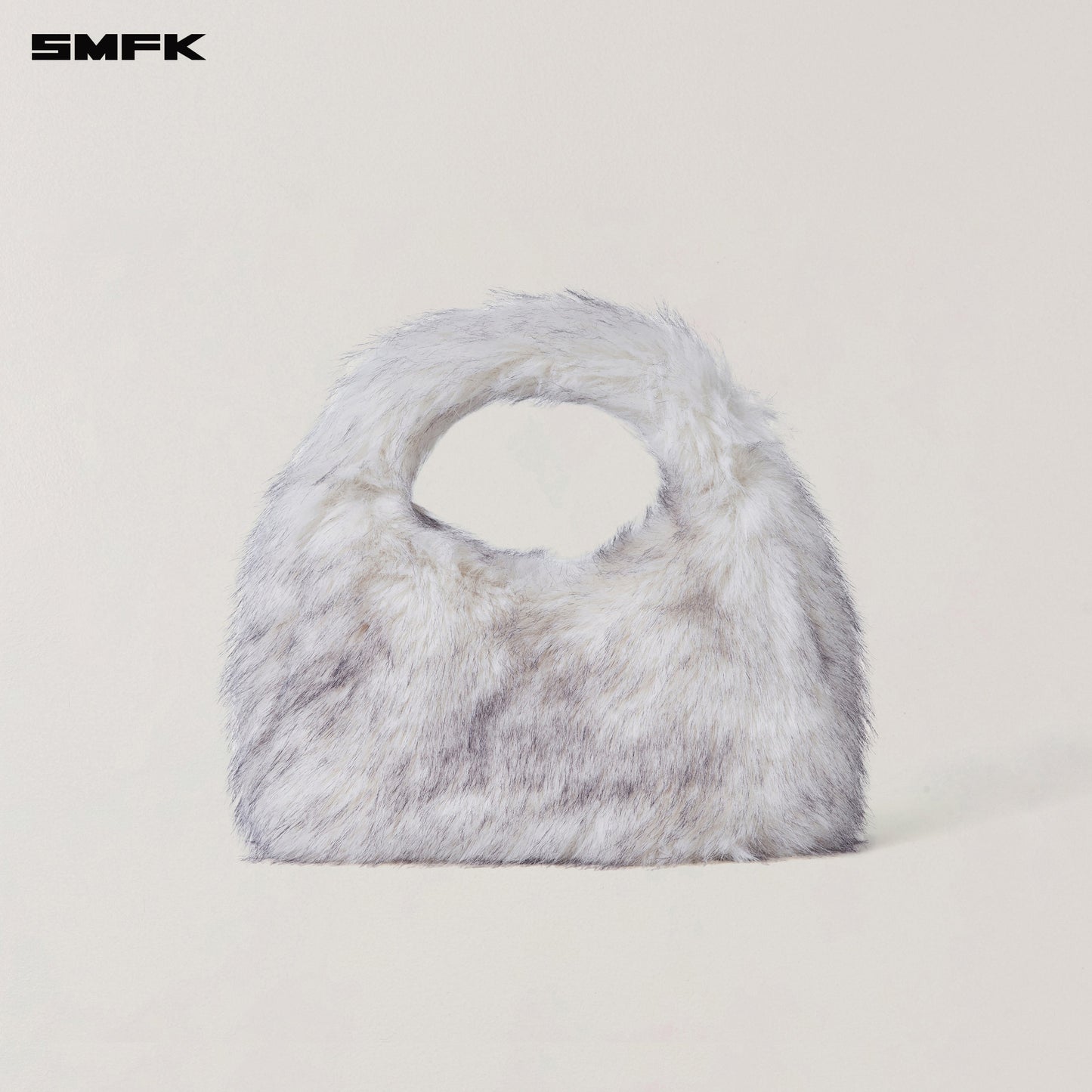 SMFK Compass Cobble Furry Bag Small Arctic Fox White