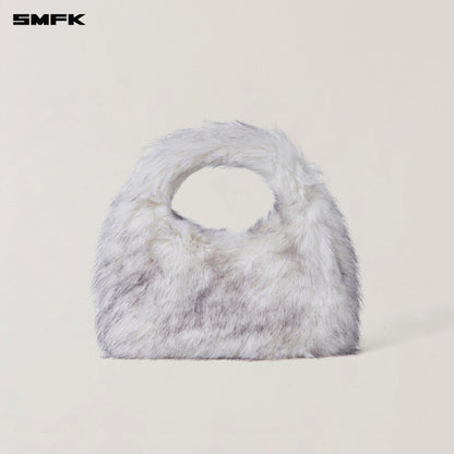 SMFK Compass Cobble Furry Bag Small Arctic Fox White