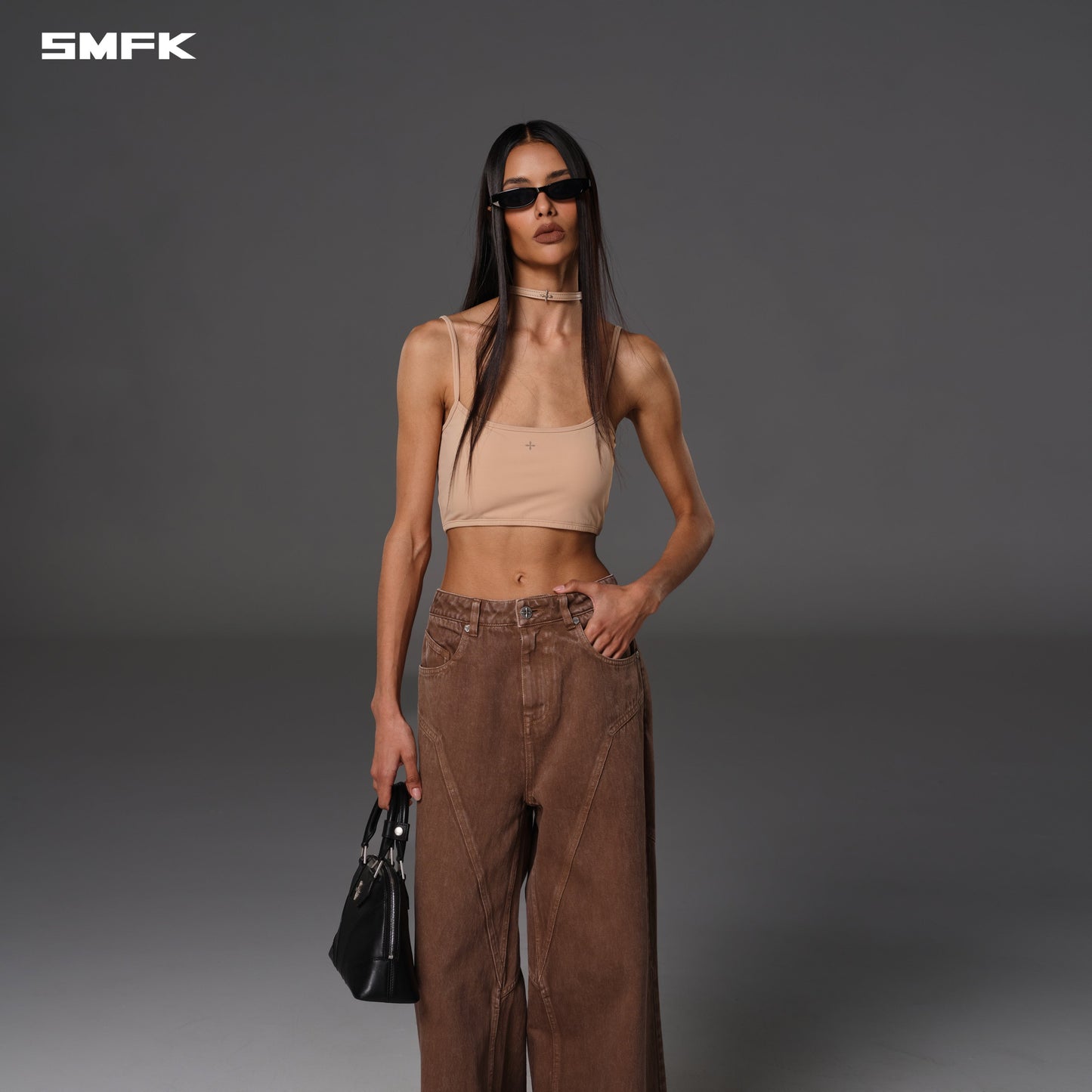 SMFK Mirage Mirror Leather Chocker Small Fresh Skin