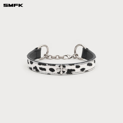 SMFK COMPASS Classic Fur Turtleneck Choker White Leopard