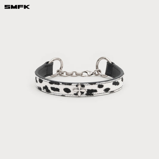 SMFK COMPASS Classic Fur Turtleneck Choker White Leopard