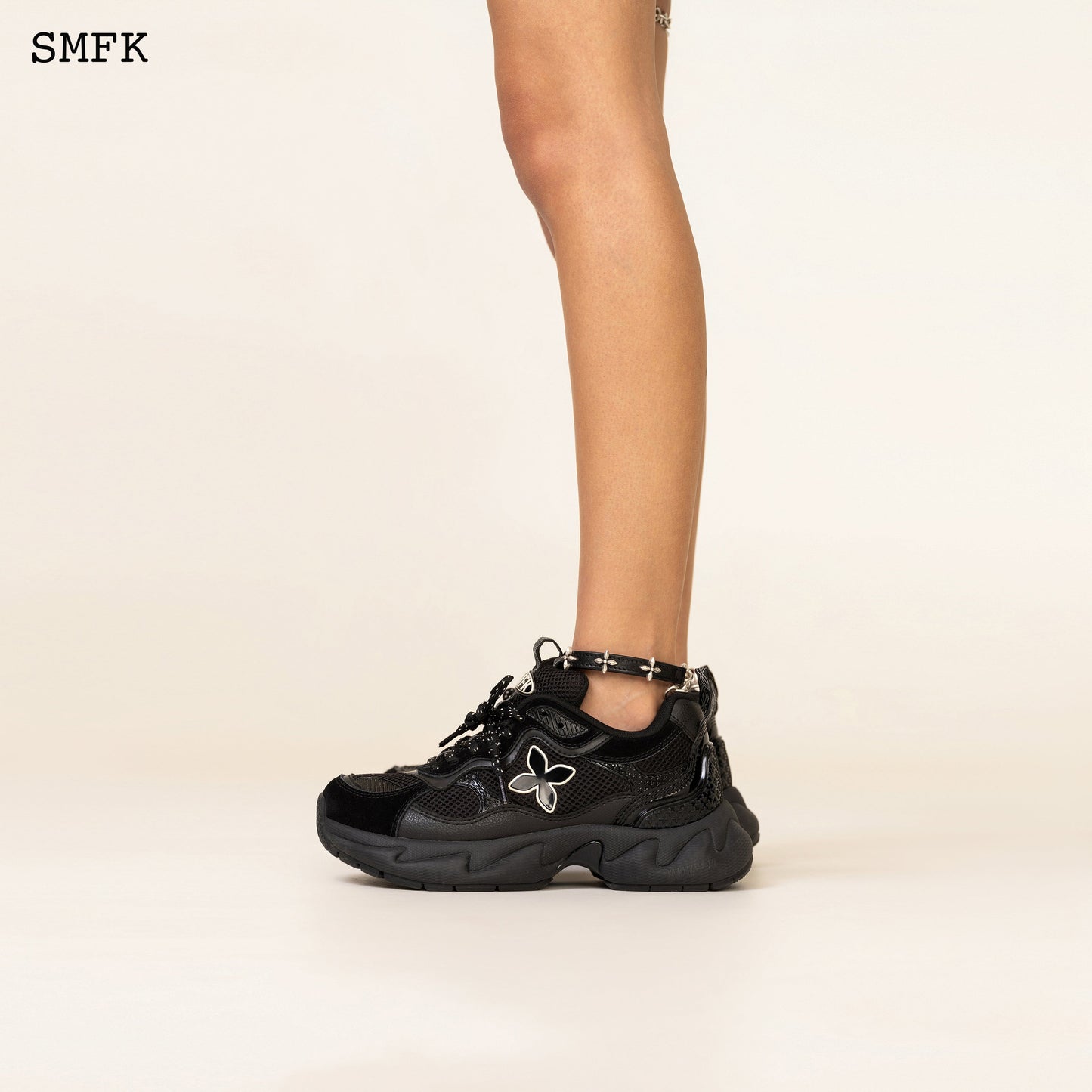 SMFK Compass Black Garden Leather Anklet
