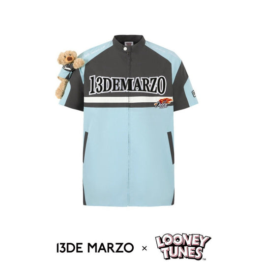 13DE MARZO x LOONEY TUNES Duffy Duck Racing Shirt Corydalis Blue