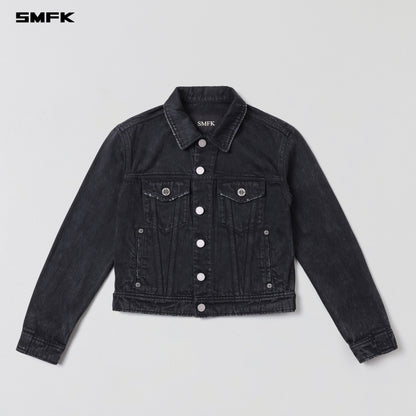 SMFK Vintage Vanish Slim Denim Jacket Garment Dye Vanish Black