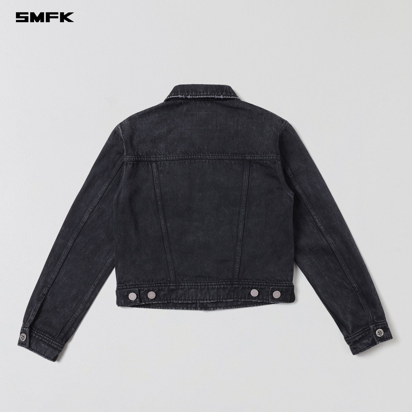 SMFK Vintage Vanish Slim Denim Jacket Garment Dye Vanish Black