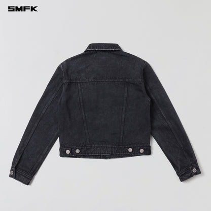 SMFK Vintage Vanish Slim Denim Jacket Garment Dye Vanish Black