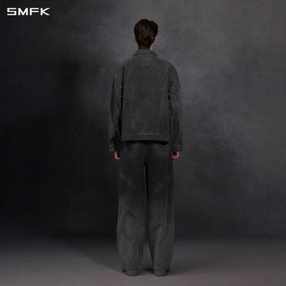 SMFK Vintage Storm Fade Loose Denim Jacket Fade Denim U Fade Ash