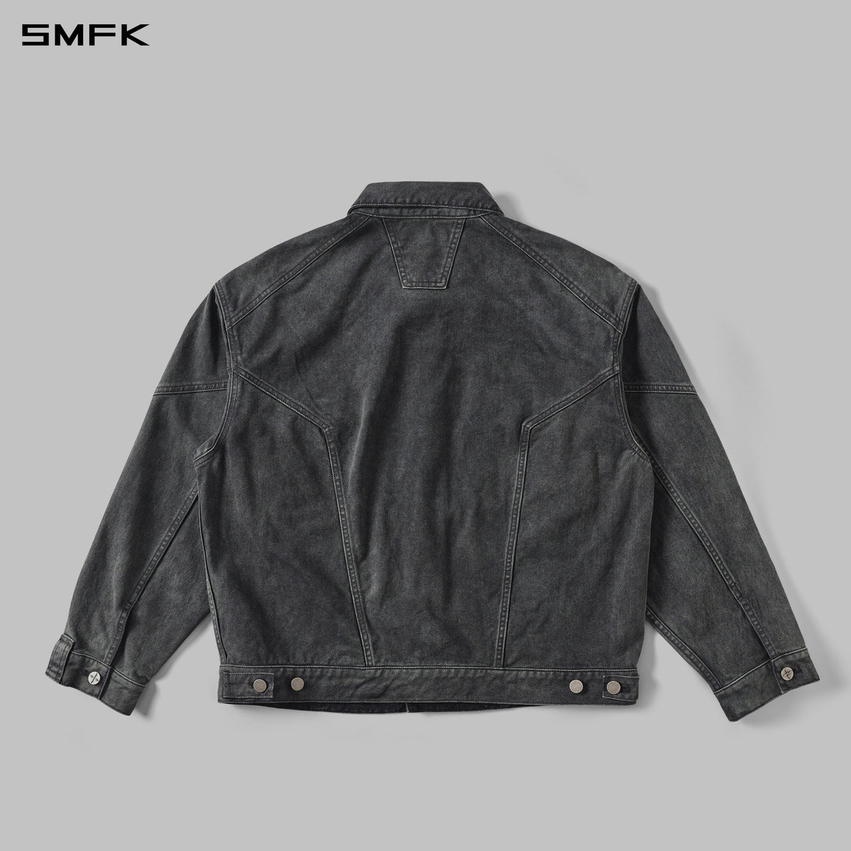SMFK Vintage Storm Fade Loose Denim Jacket Fade Denim U Fade Ash
