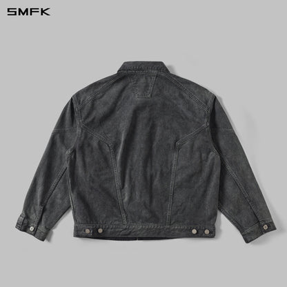 SMFK Vintage Storm Fade Loose Denim Jacket Fade Denim U Fade Ash