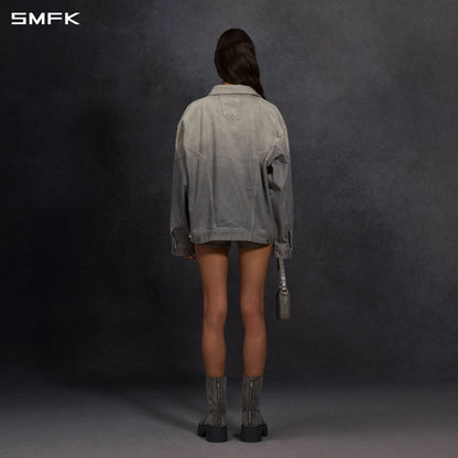 SMFK Vintage Storm Fade Loose Denim Jacket Fade Denim U Fade Cloud Grey