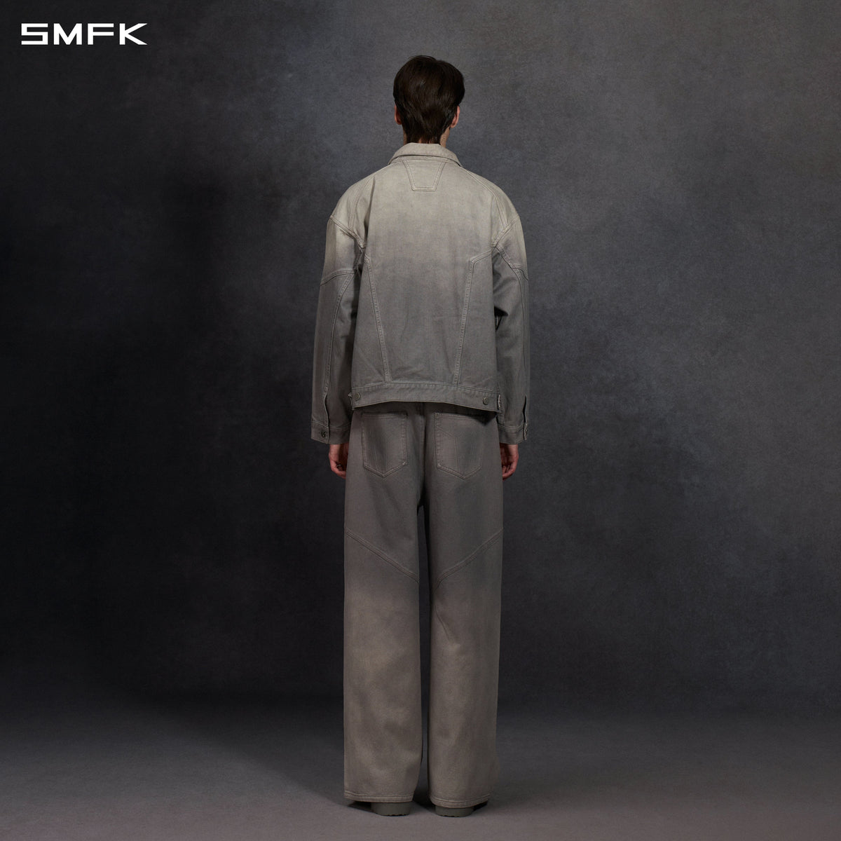 SMFK Vintage Storm Fade Loose Denim Jacket Fade Denim U Fade Cloud Grey
