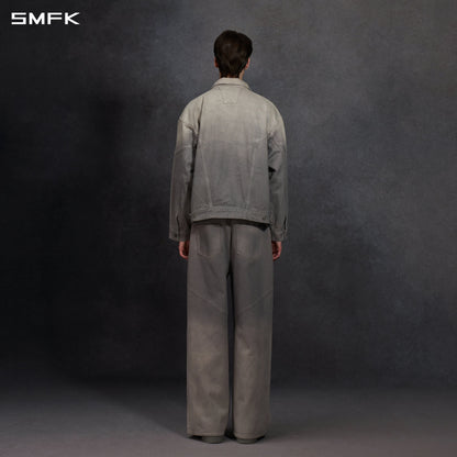 SMFK Vintage Storm Fade Loose Denim Jacket Fade Denim U Fade Cloud Grey
