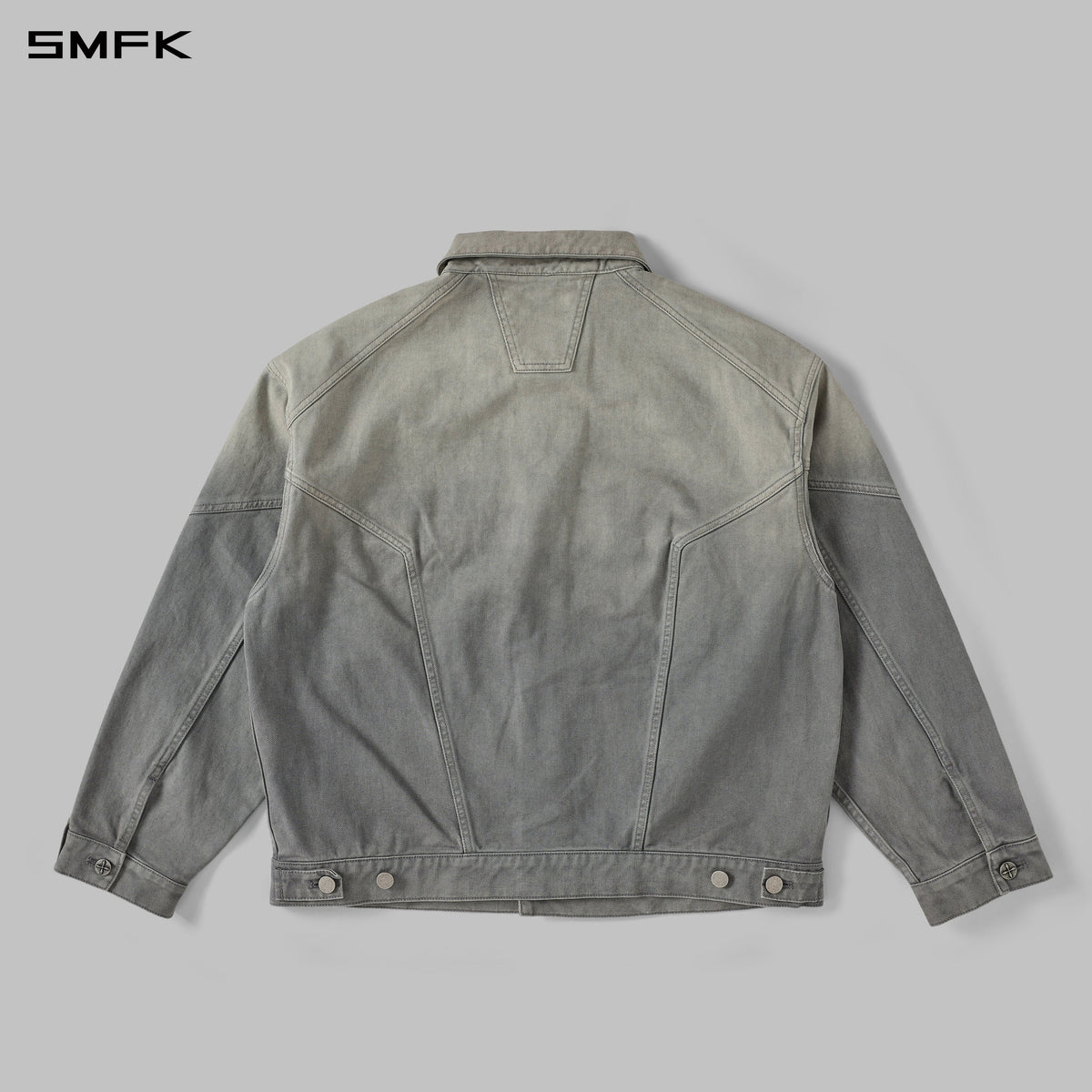 SMFK Vintage Storm Fade Loose Denim Jacket Fade Denim U Fade Cloud Grey