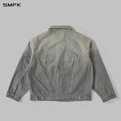 SMFK Vintage Storm Fade Loose Denim Jacket Fade Denim U Fade Cloud Grey
