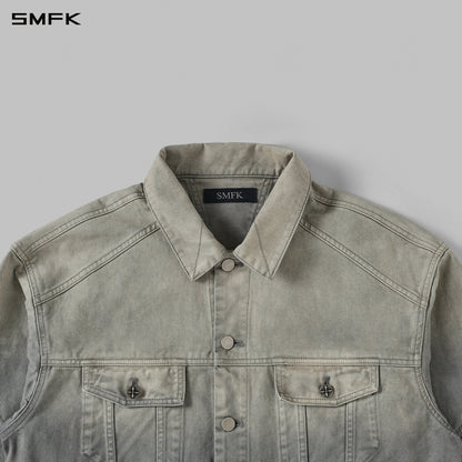 SMFK Vintage Storm Fade Loose Denim Jacket Fade Denim U Fade Cloud Grey