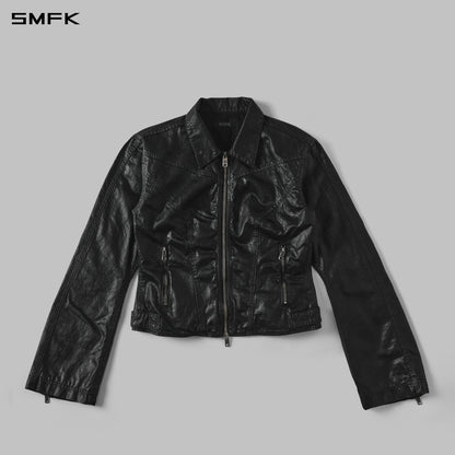 SMFK Myth Aeolus Symmetry Wax Slim Cargo Jacket Wax Cotton Wax Black