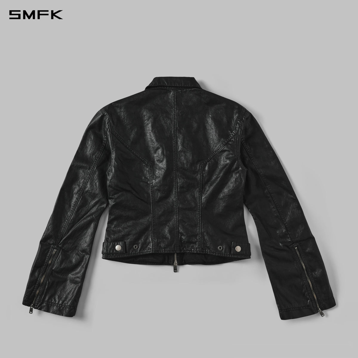 SMFK Myth Aeolus Symmetry Wax Slim Cargo Jacket Wax Cotton Wax Black