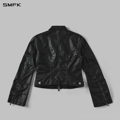 SMFK Myth Aeolus Symmetry Wax Slim Cargo Jacket Wax Cotton Wax Black
