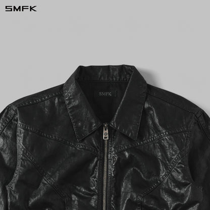 SMFK Myth Aeolus Symmetry Wax Slim Cargo Jacket Wax Cotton Wax Black