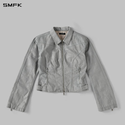 SMFK Myth Aeolus Symmetry Wax Slim Cargo Jacket Wax Cotton Cloud Grey