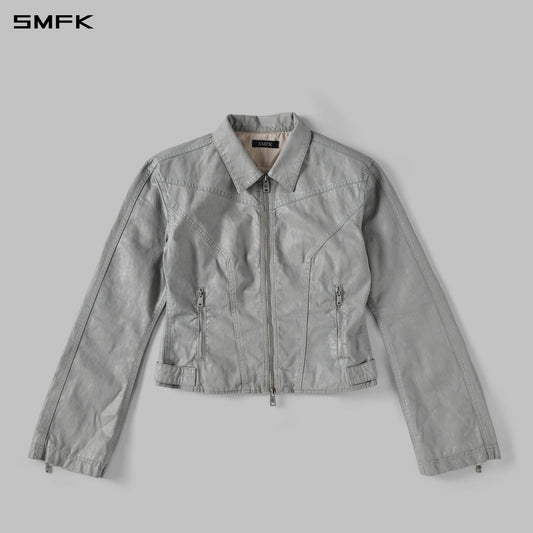 SMFK Myth Aeolus Symmetry Wax Slim Cargo Jacket Wax Cotton Cloud Grey