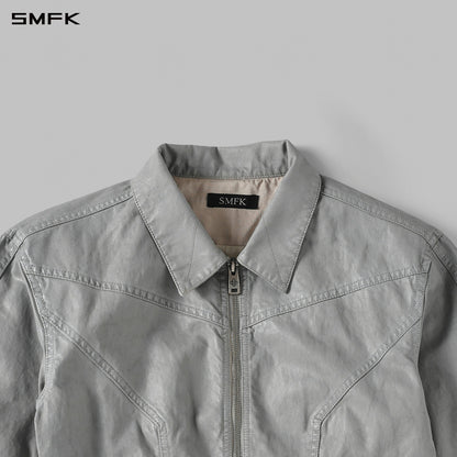 SMFK Myth Aeolus Symmetry Wax Slim Cargo Jacket Wax Cotton Cloud Grey