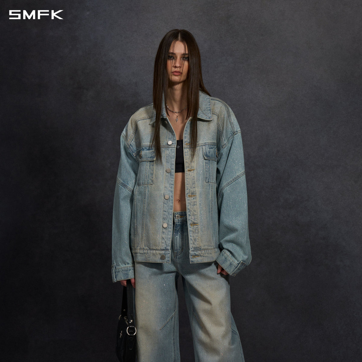 SMFK Mirage Siren Vintage Massive Cargo Jacket Starry Denim U Starry Blue
