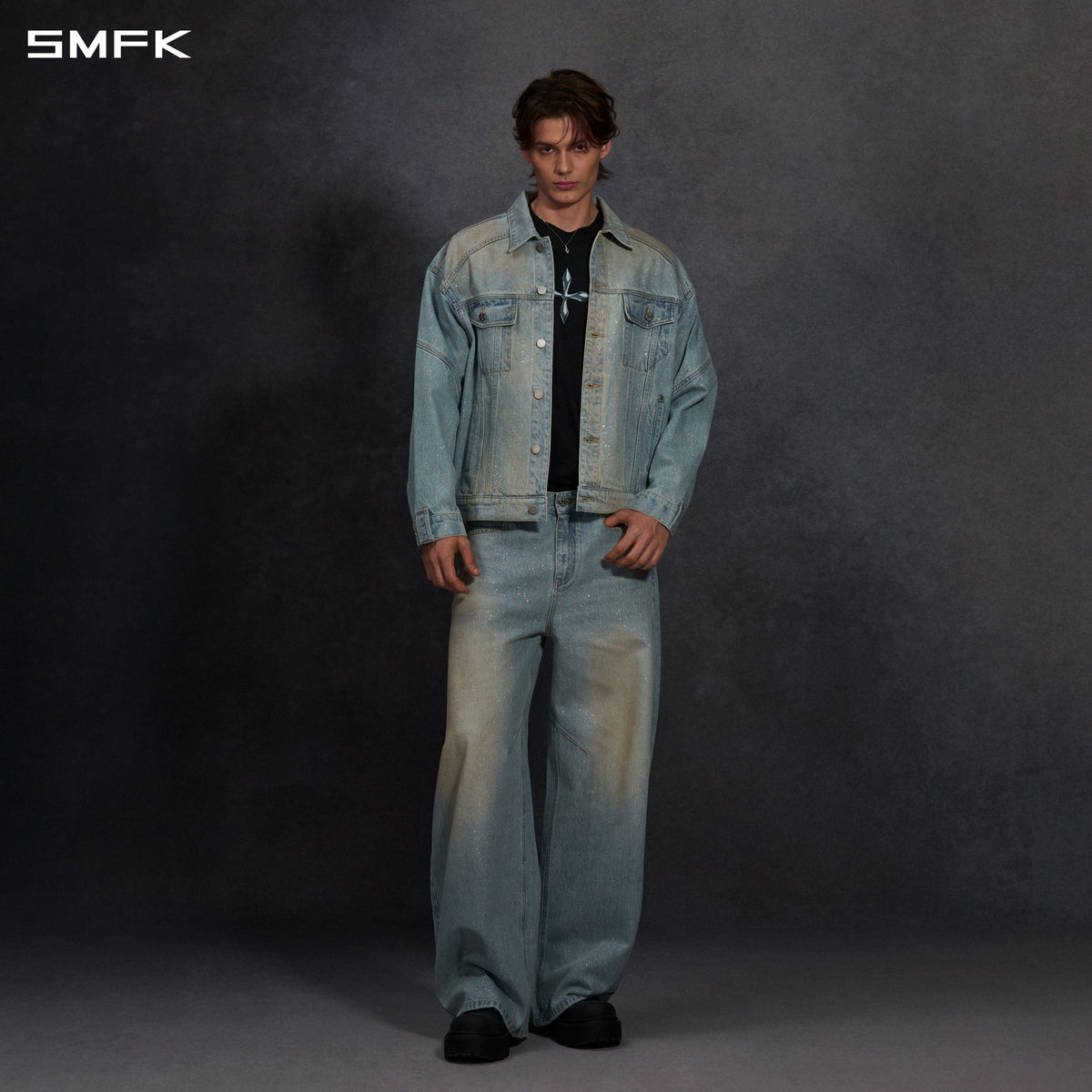 SMFK Mirage Siren Vintage Massive Cargo Jacket Starry Denim U Starry Blue