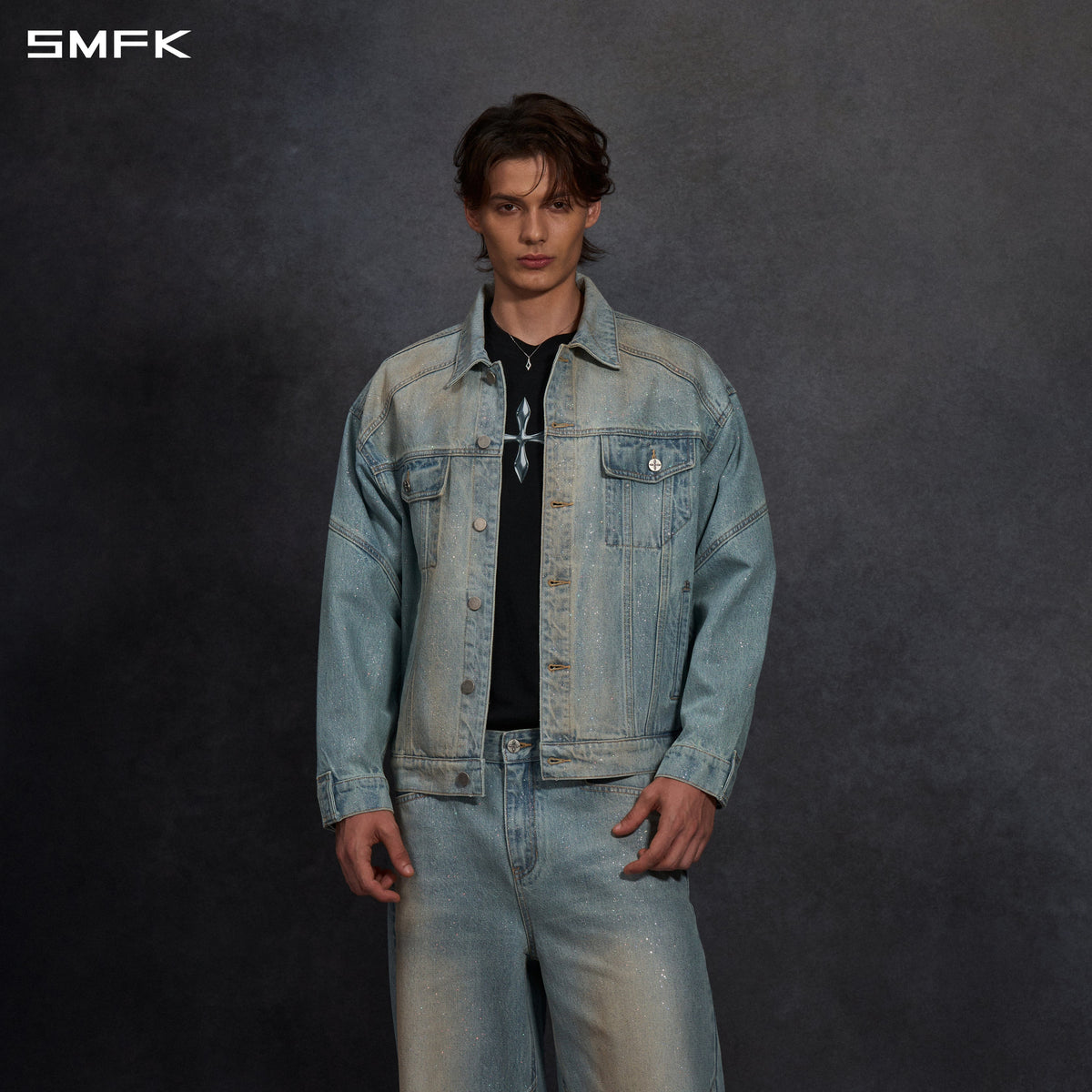 SMFK Mirage Siren Vintage Massive Cargo Jacket Starry Denim U Starry Blue