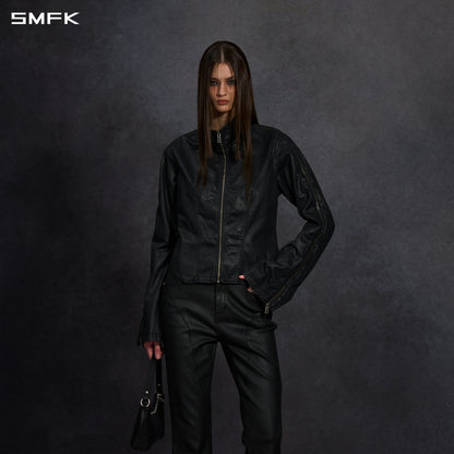 SMFK Myth Aeolus Symmetry Cut Wax Cargo Jacket Wax Cotton Wax Black