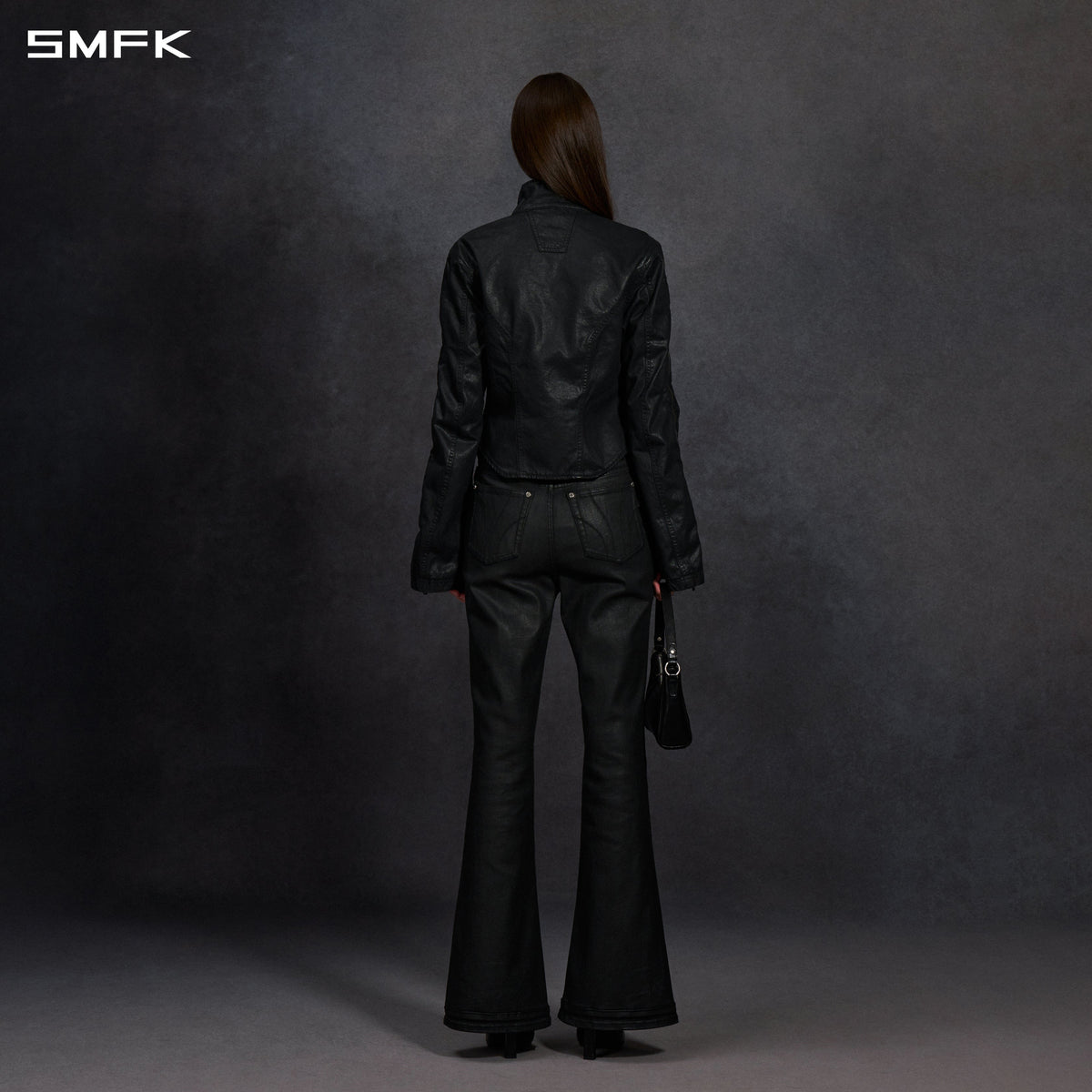 SMFK Myth Aeolus Symmetry Cut Wax Cargo Jacket Wax Cotton Wax Black